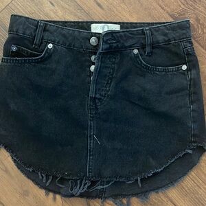 Free people black denim skirt